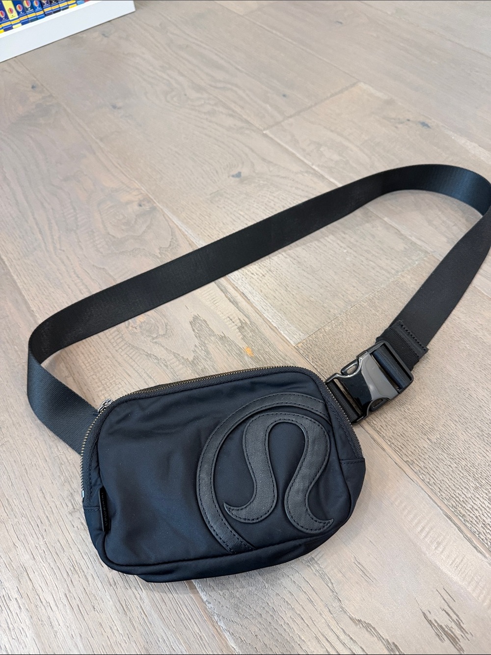 lululemon athletica Black Belt Bag with Embossed Logo